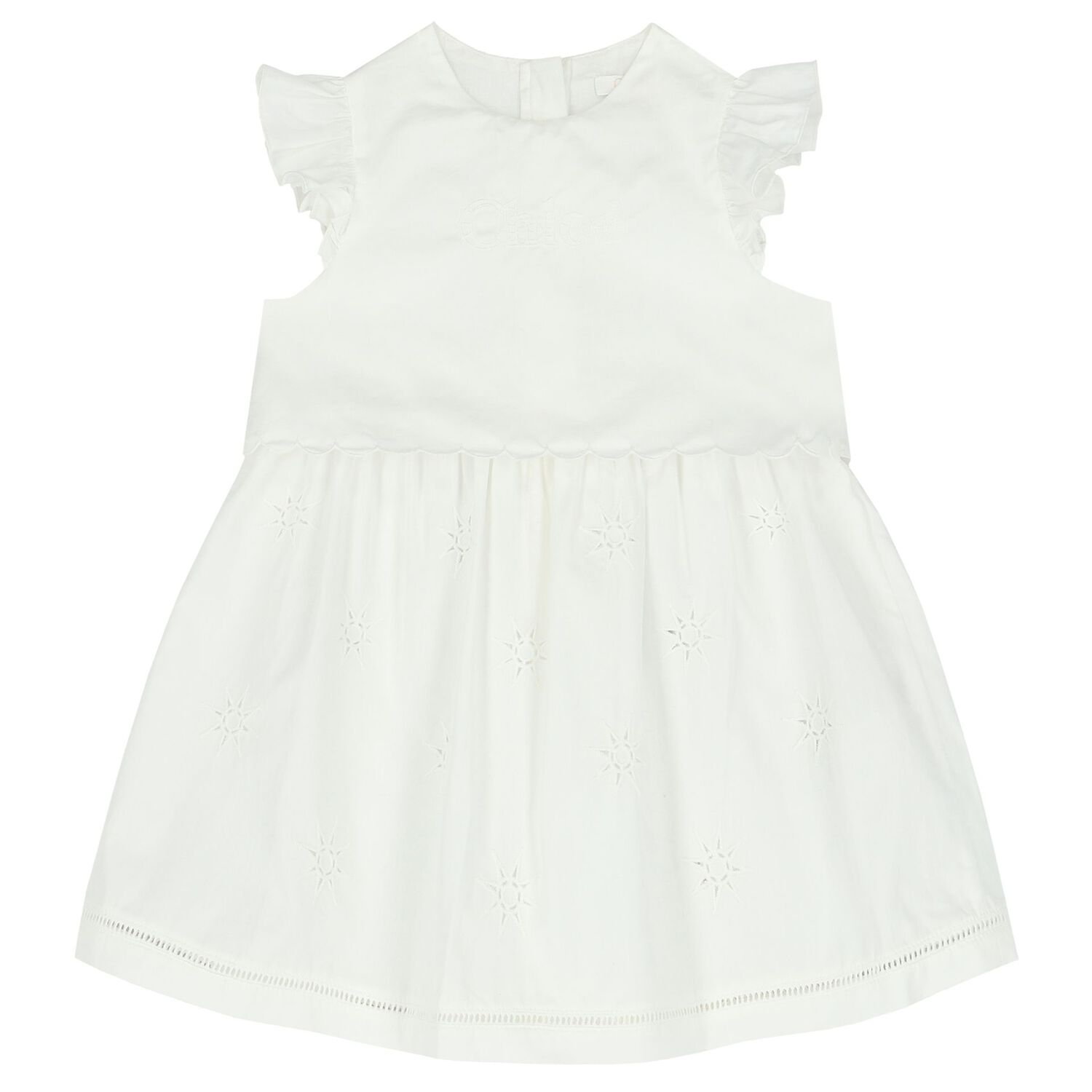 Younger Girls White Logo Dress Set, 1, hi-res