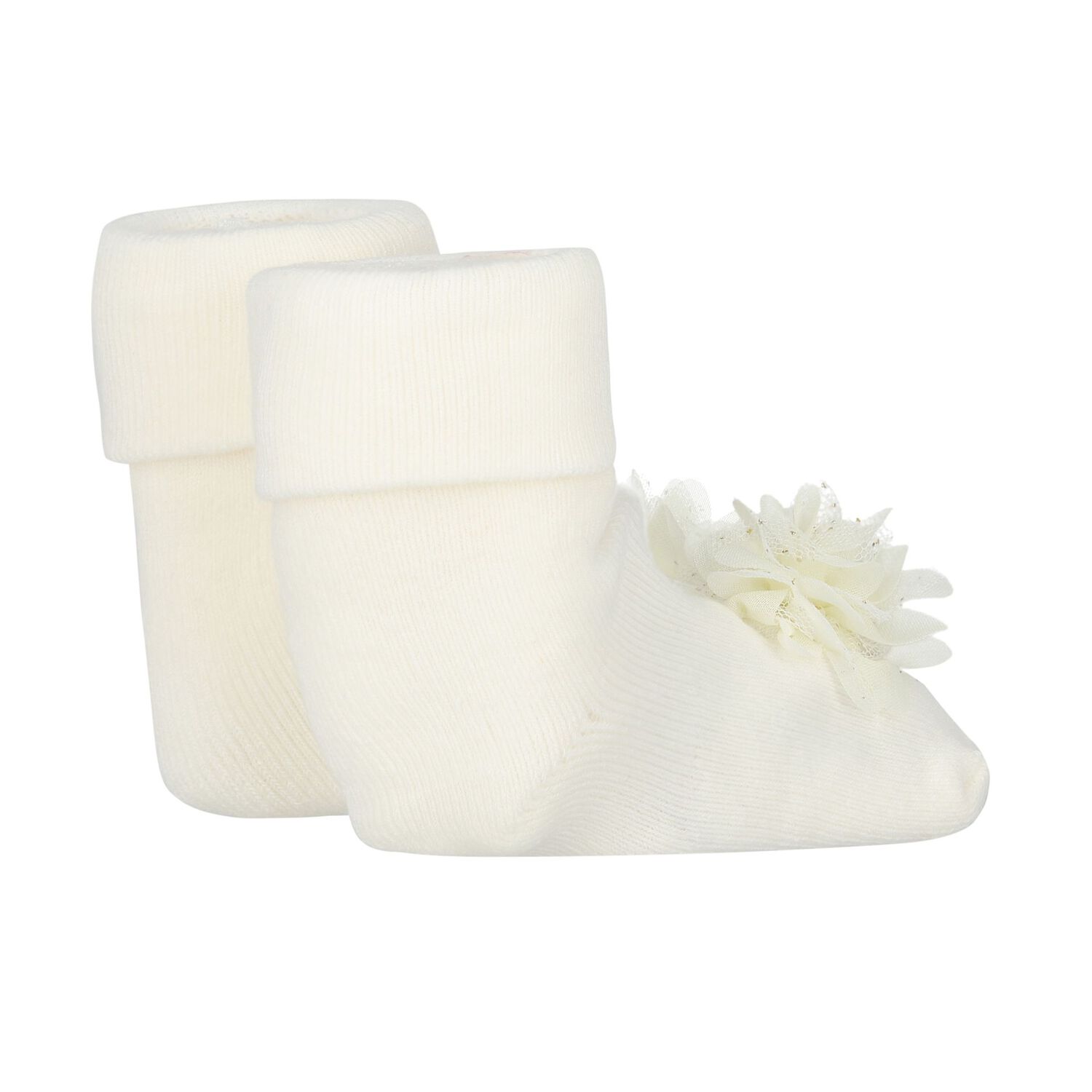 Baby Girls Ivory Headband & Socks Set, 1, hi-res