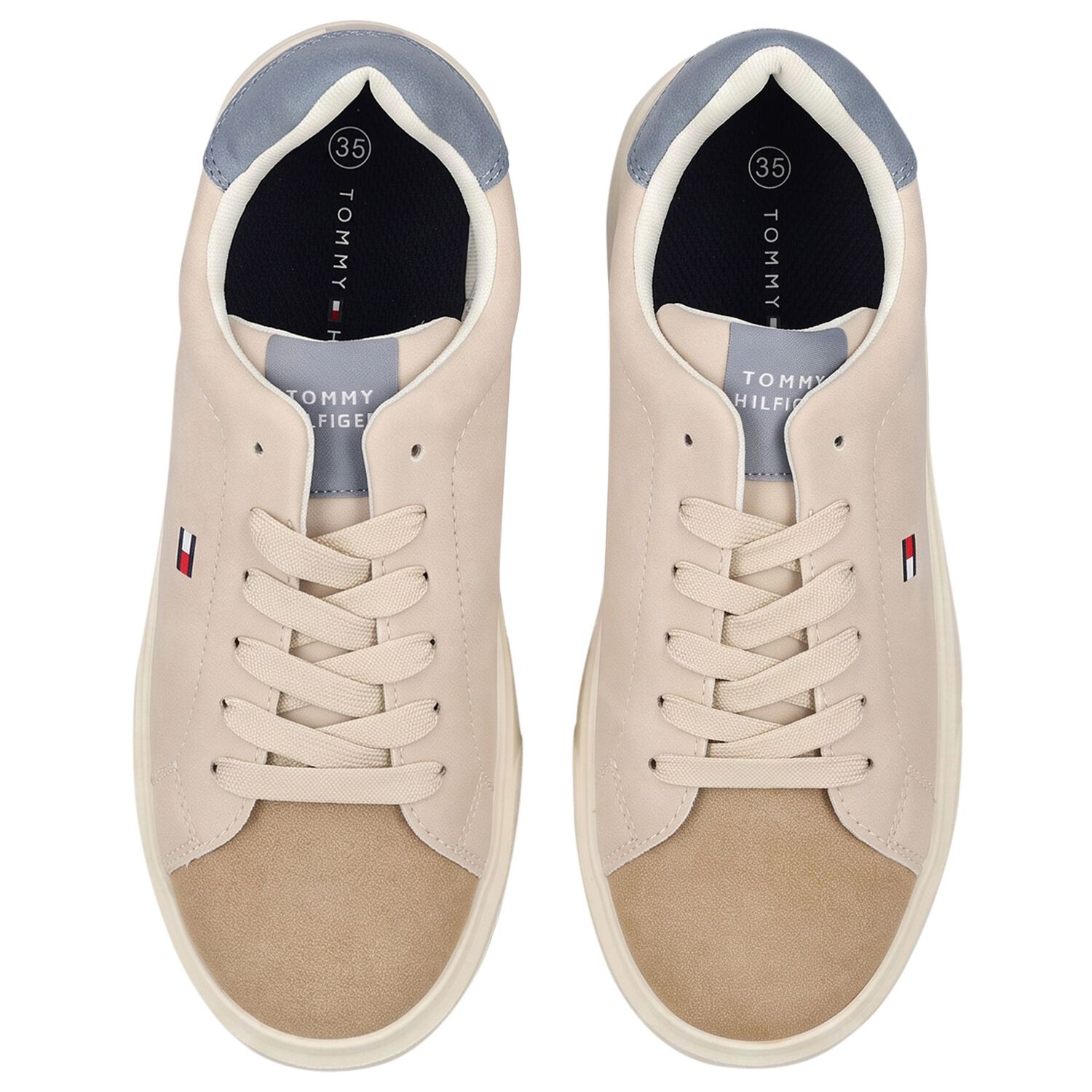 Boys Beige Logo Trainers, 1, hi-res