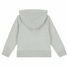 Girls Grey Logo Hooded Top, 1, hi-res