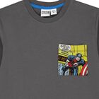 Boys Grey Marvel Long Sleeve Top, 1, hi-res