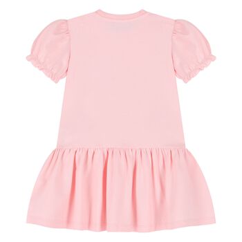 Younger Girls Pink Teddy Bear Logo Dress
