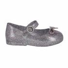 Younger Girls Silver Glitter Jelly Shoes, 1, hi-res
