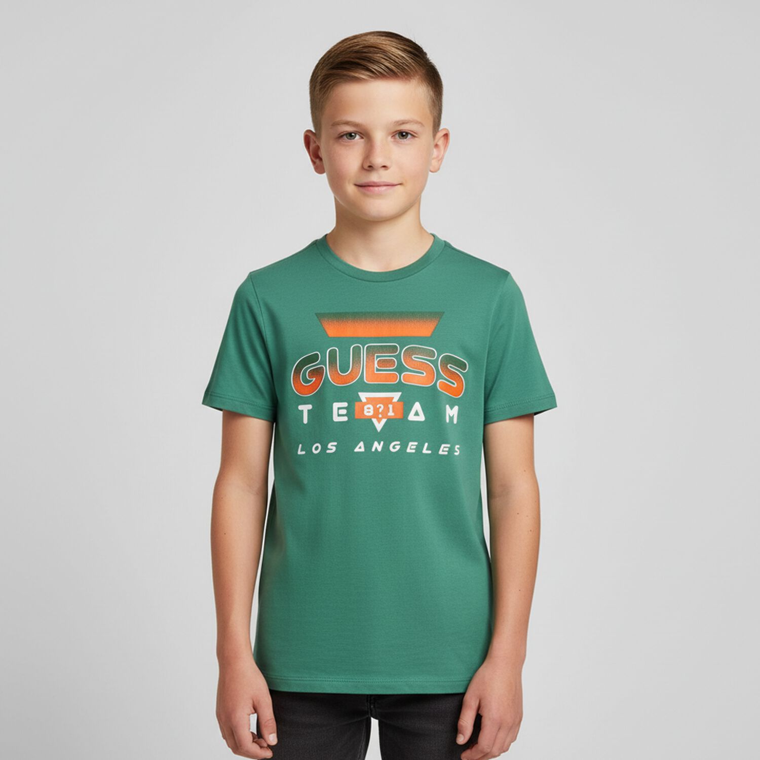 Boys Green Logo T-Shirt, 3, hi-res