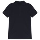 Boys Navy Blue Logo Polo Shirt, 1, hi-res