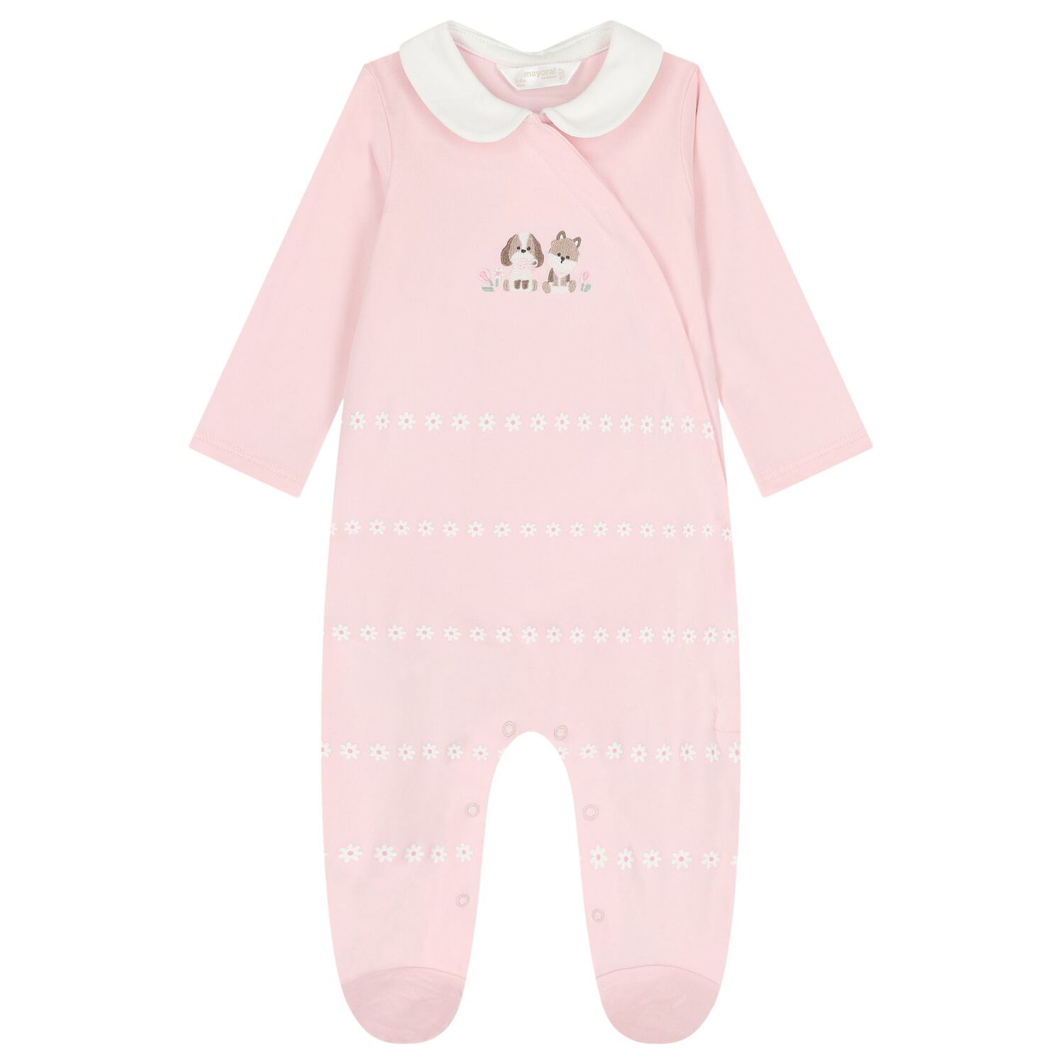 Baby Girls Ivory & Pink Babygrows ( 2-Pack ), 1, hi-res