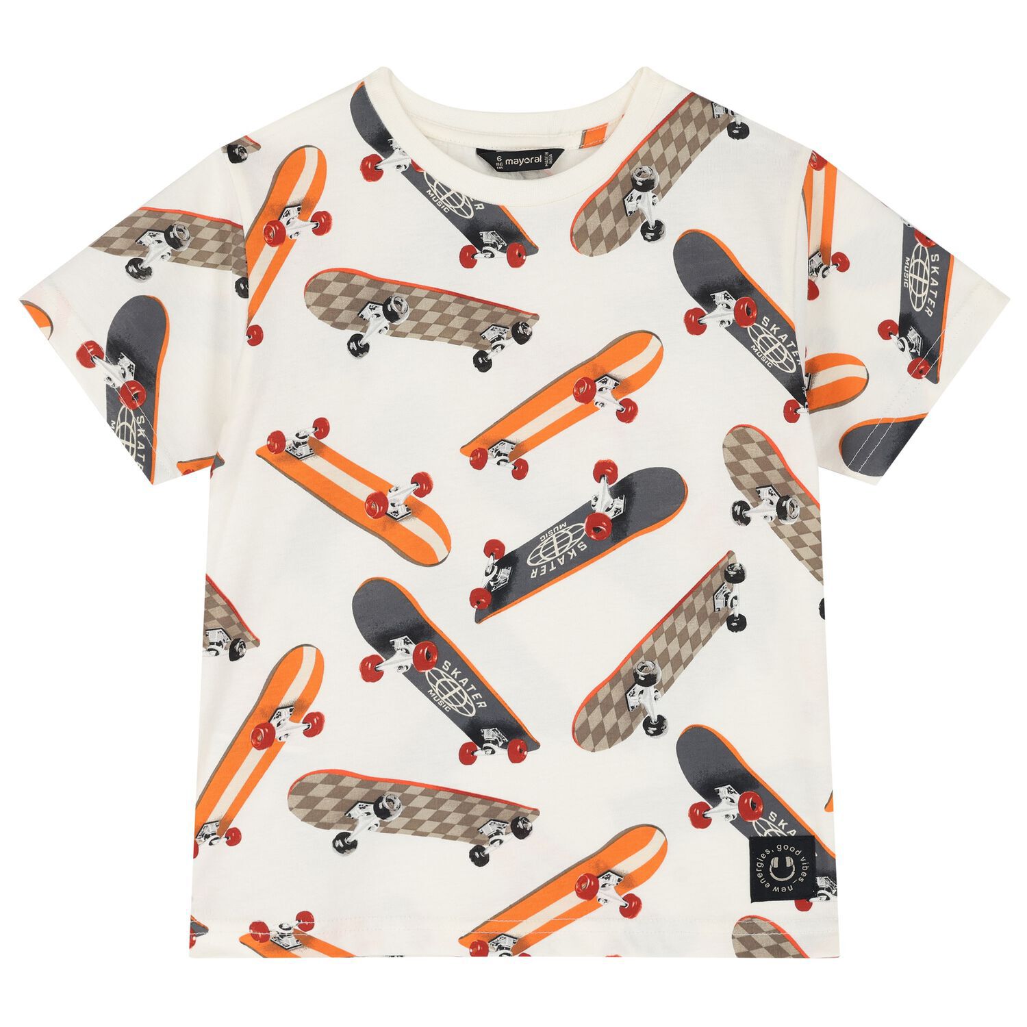 Boys Ivory Skateboard T-Shirt, 1, hi-res image number null