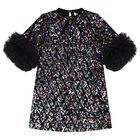 Girls Black Sequin & Ruffled Tulle Meryl Dress, 1, hi-res