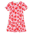 Girls White Hearts Dress, 1, hi-res