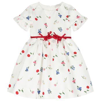 Girls Ivory Floral Dress