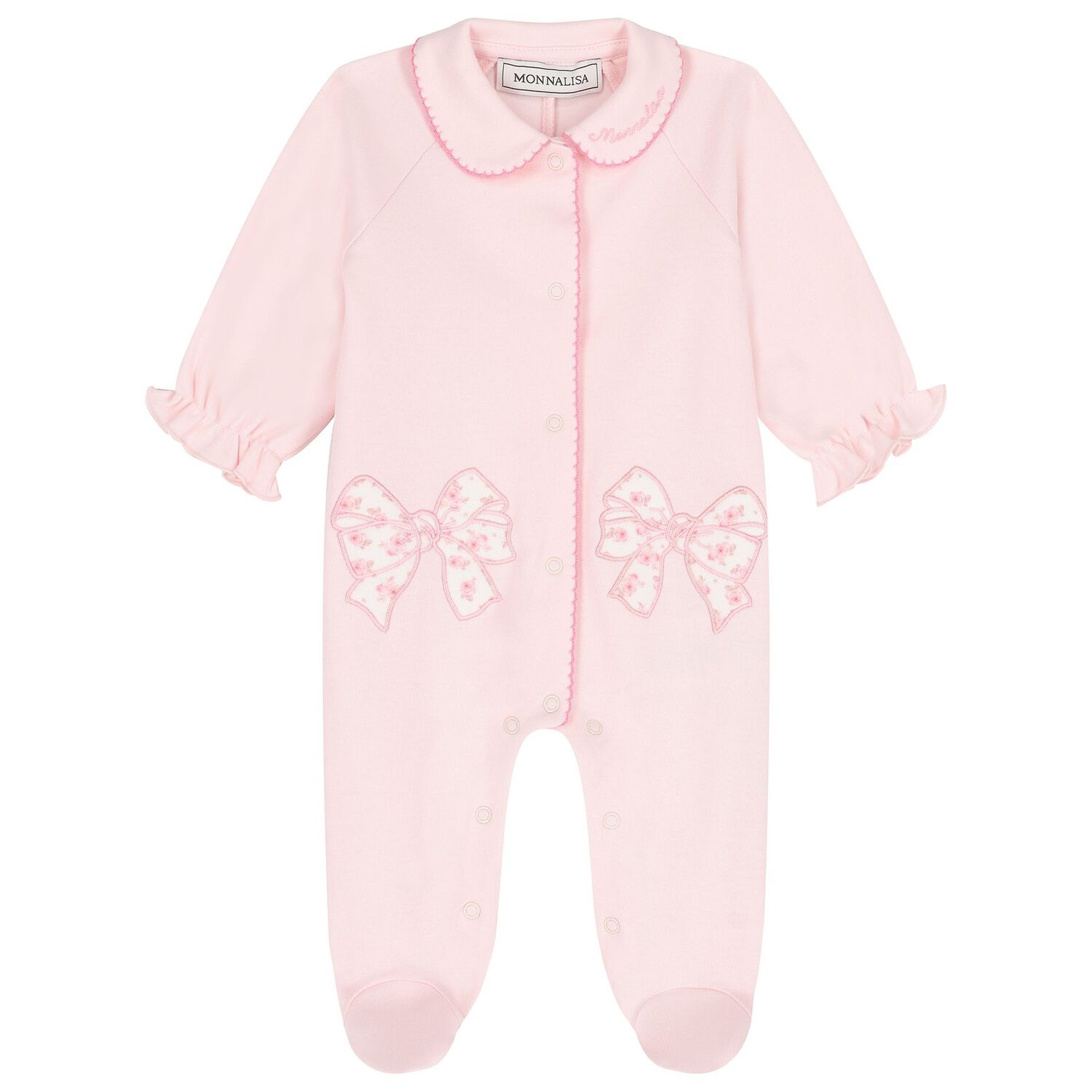 Baby Girls Ivory & Pink Floral Bow Babygrow Gift Set, 1, hi-res