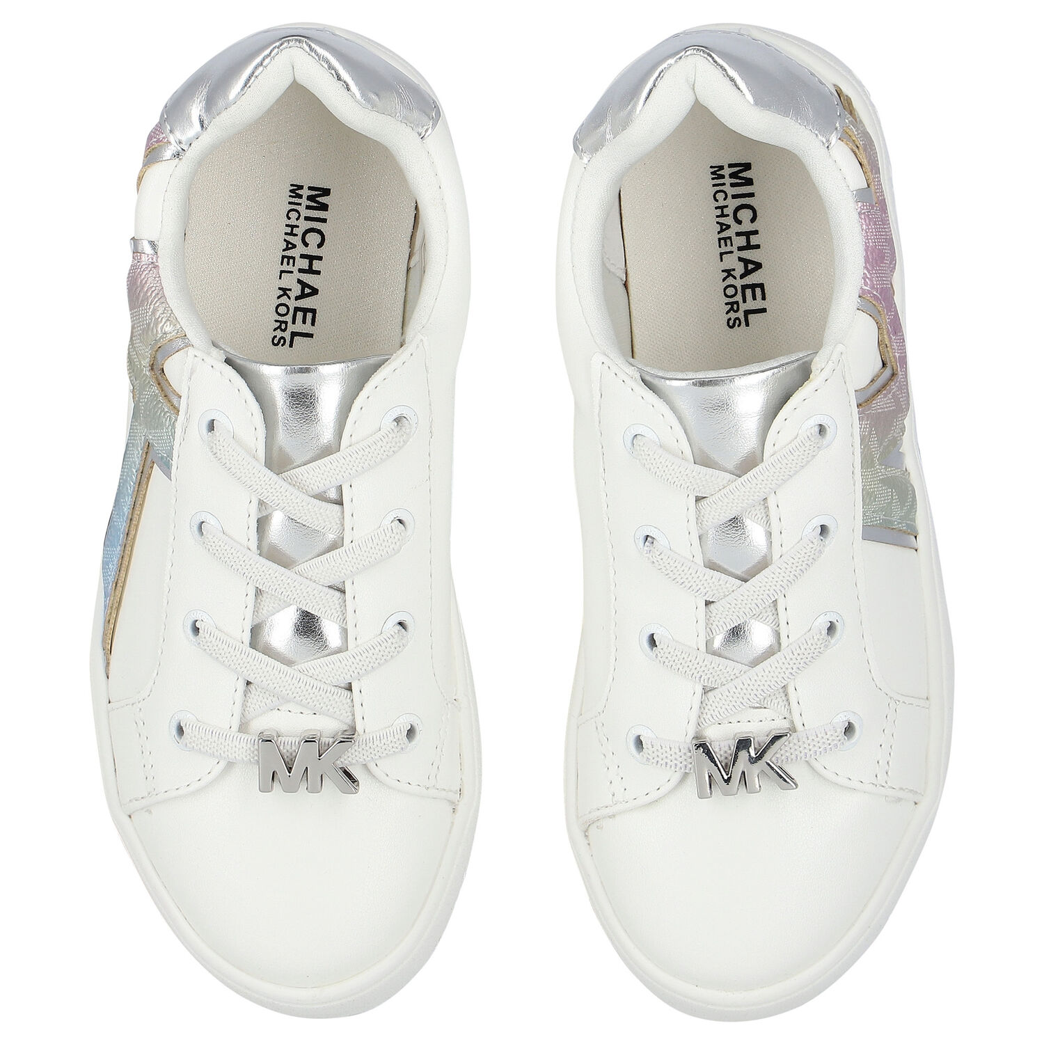 Girls White Logo Trainers, 1, hi-res