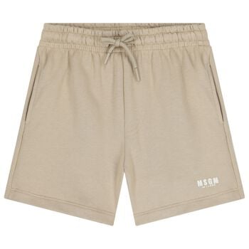 Beige Logo Shorts