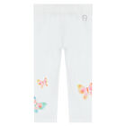 Younger Girls White Butterfly Leggings Set, 1, hi-res