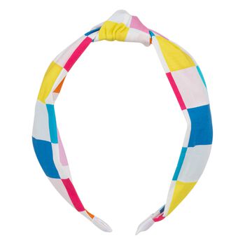 Girls Multi-Colored Check Headband