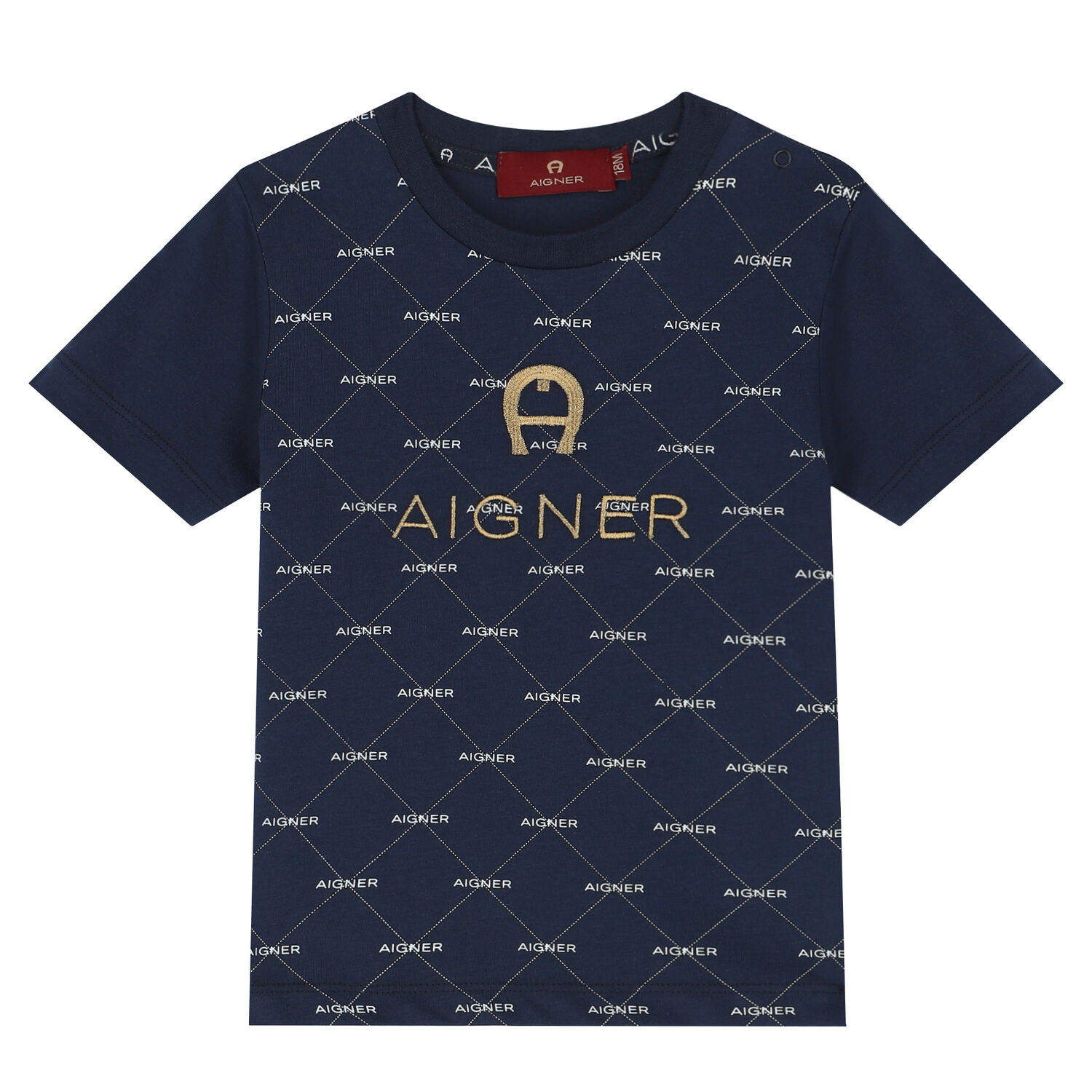 Younger Boys Navy Logo T-Shirt, 1, hi-res