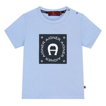 Younger Boys Blue Logo T-Shirt