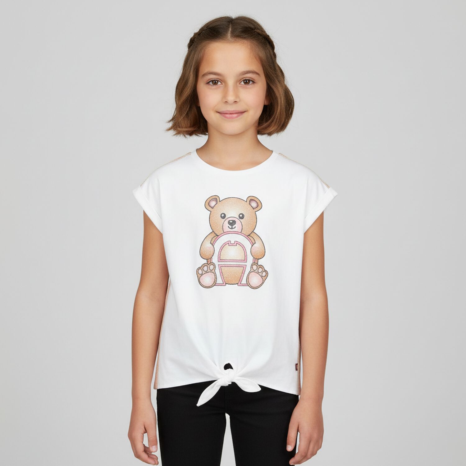 Girls White Logo T-Shirt, 1, hi-res image number null