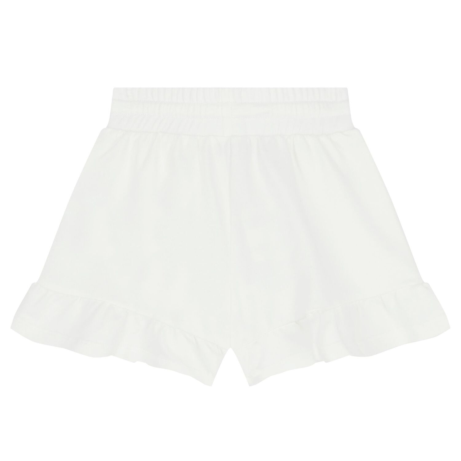 Girls White Teddy Bear Shorts, 1, hi-res