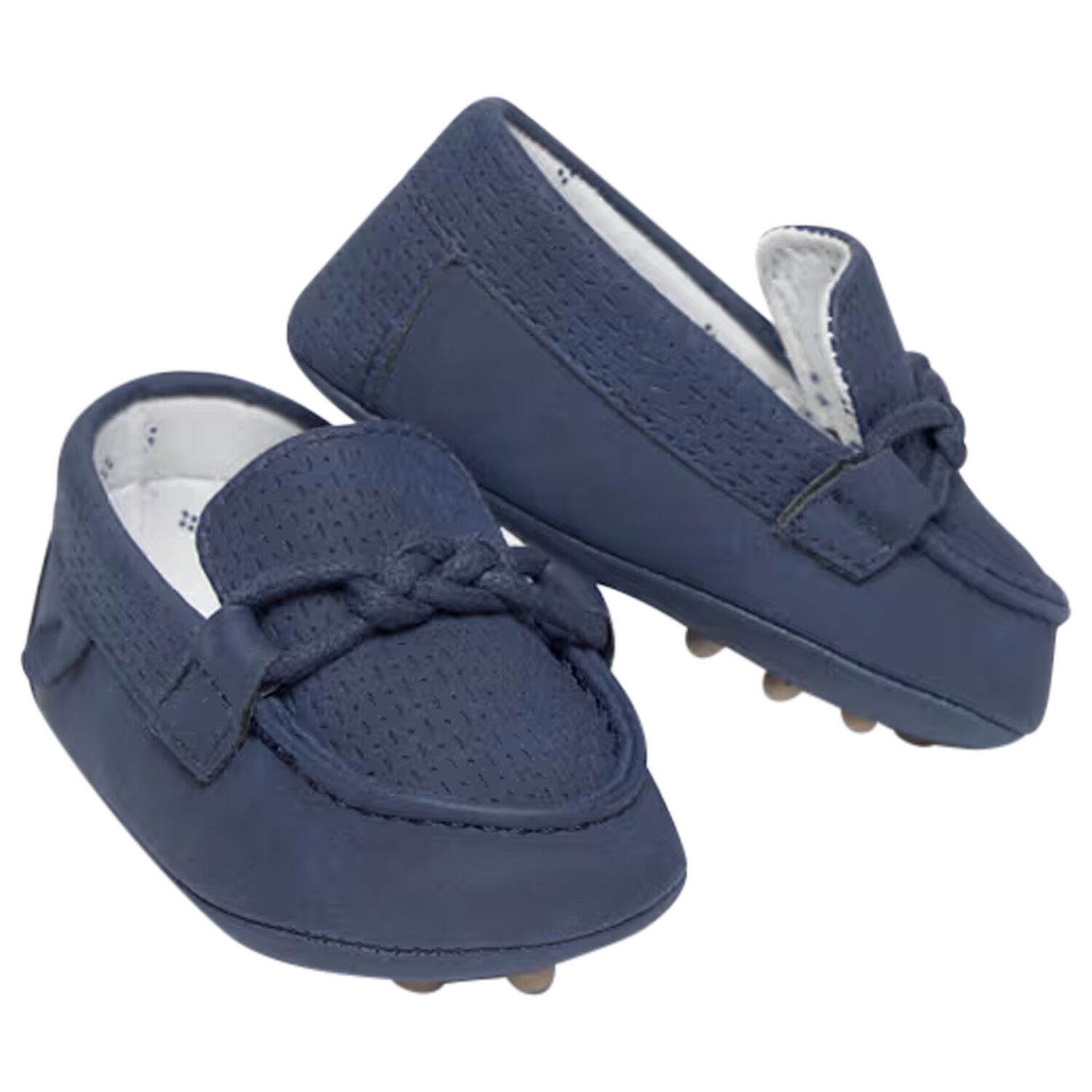 Baby Boys Navy Blue Leather Pre Walker Moccasins, 3, hi-res