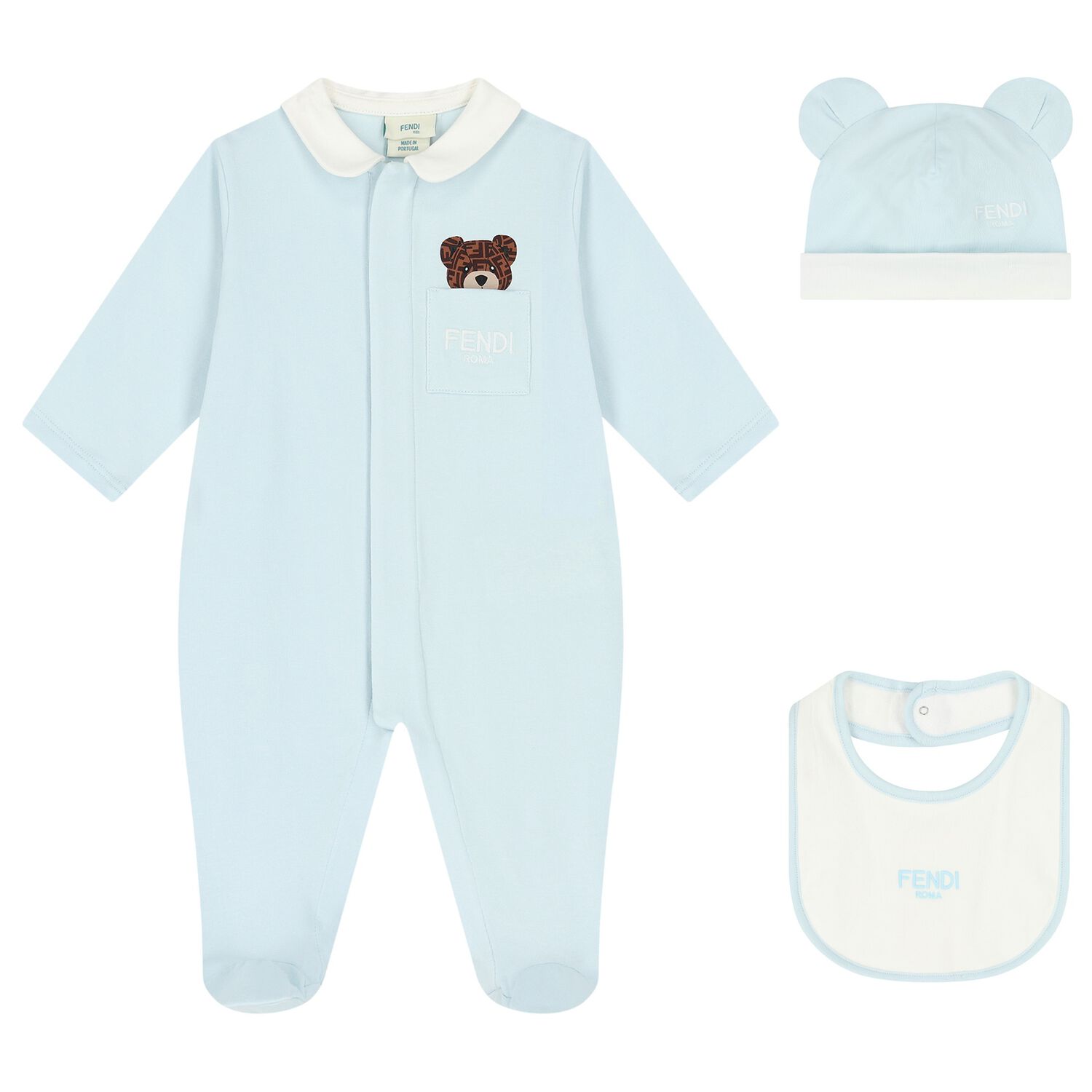 Baby Boys Blue Logo Babygrow Gift Set, 2, hi-res