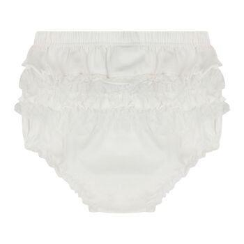Baby Girls White Ruffled Knickers