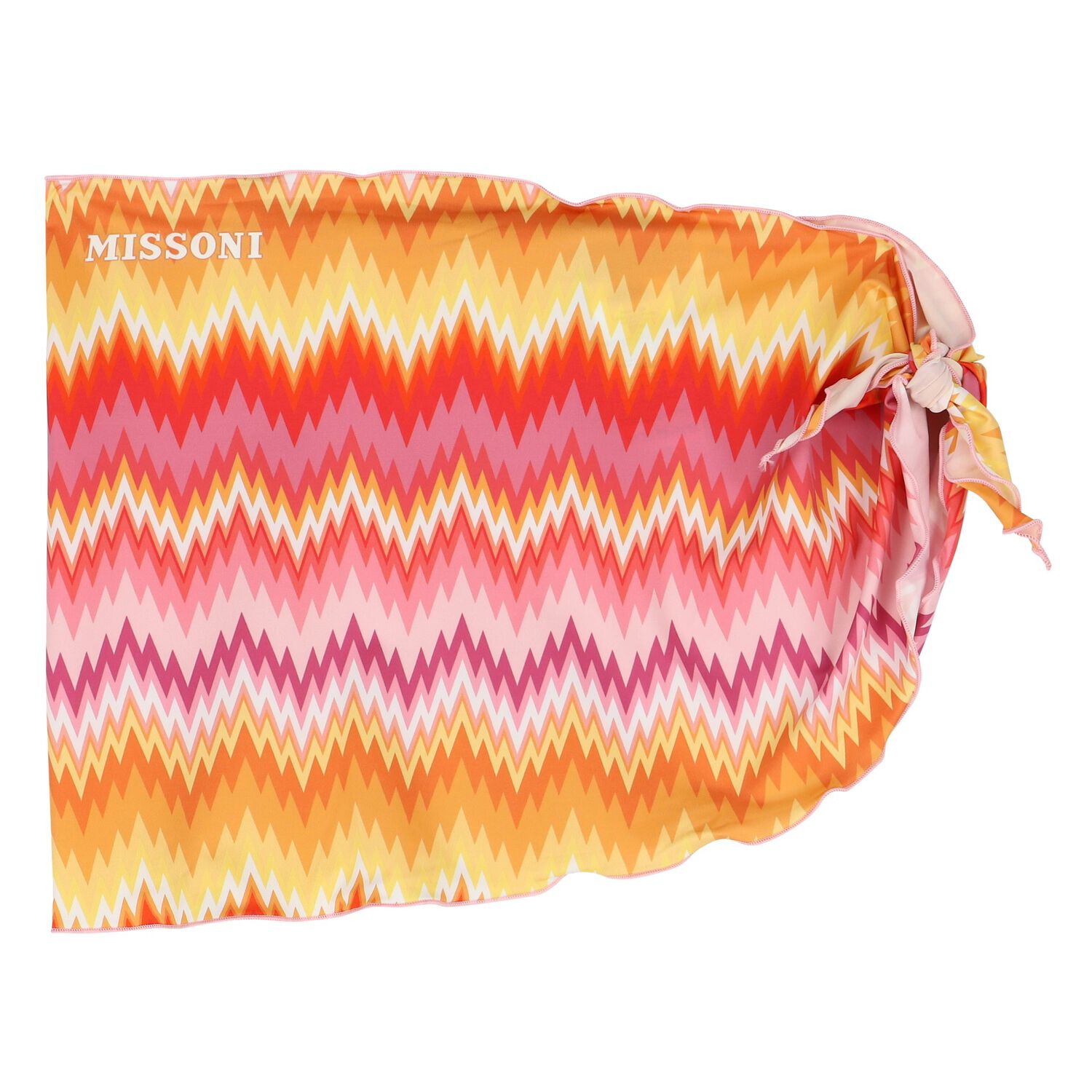 Girls Pink Zigzag Beach Skirt, 1, hi-res