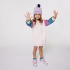 Girls Pink Sequin Sweatshirt Dress, 1, hi-res