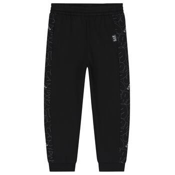 Boys Black Logo Joggers