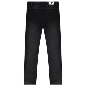 Girls Black Denim Jeggings
