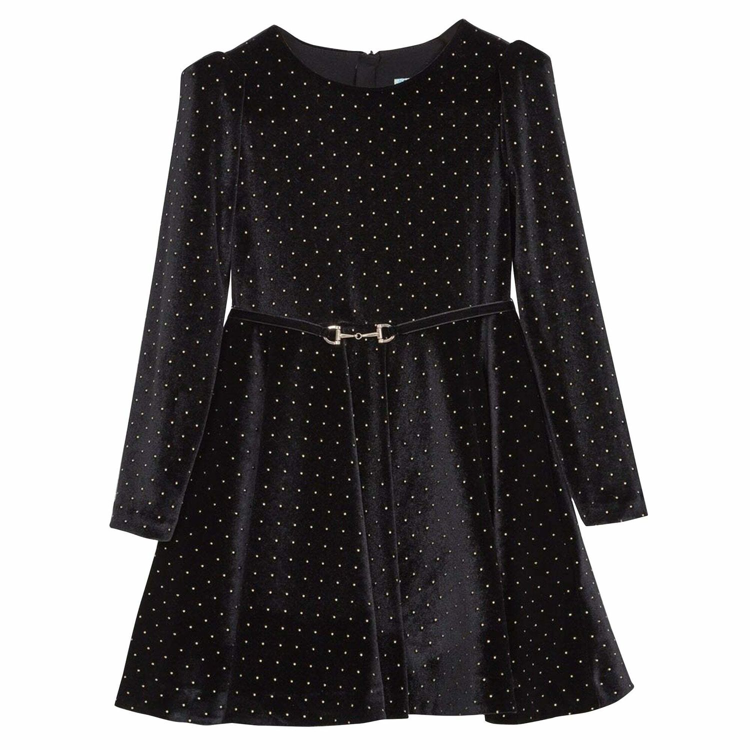 Girls Black Embellished Dress, 1, hi-res image number null
