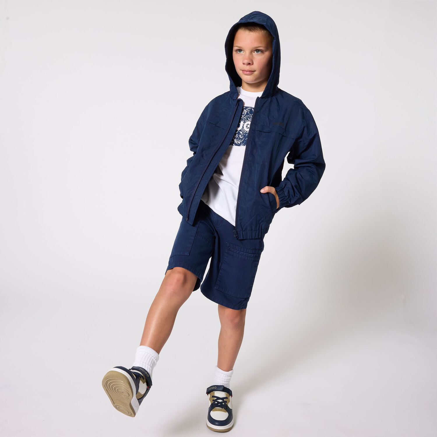 Boys Mini Me White Logo T-Shirt, 1, hi-res