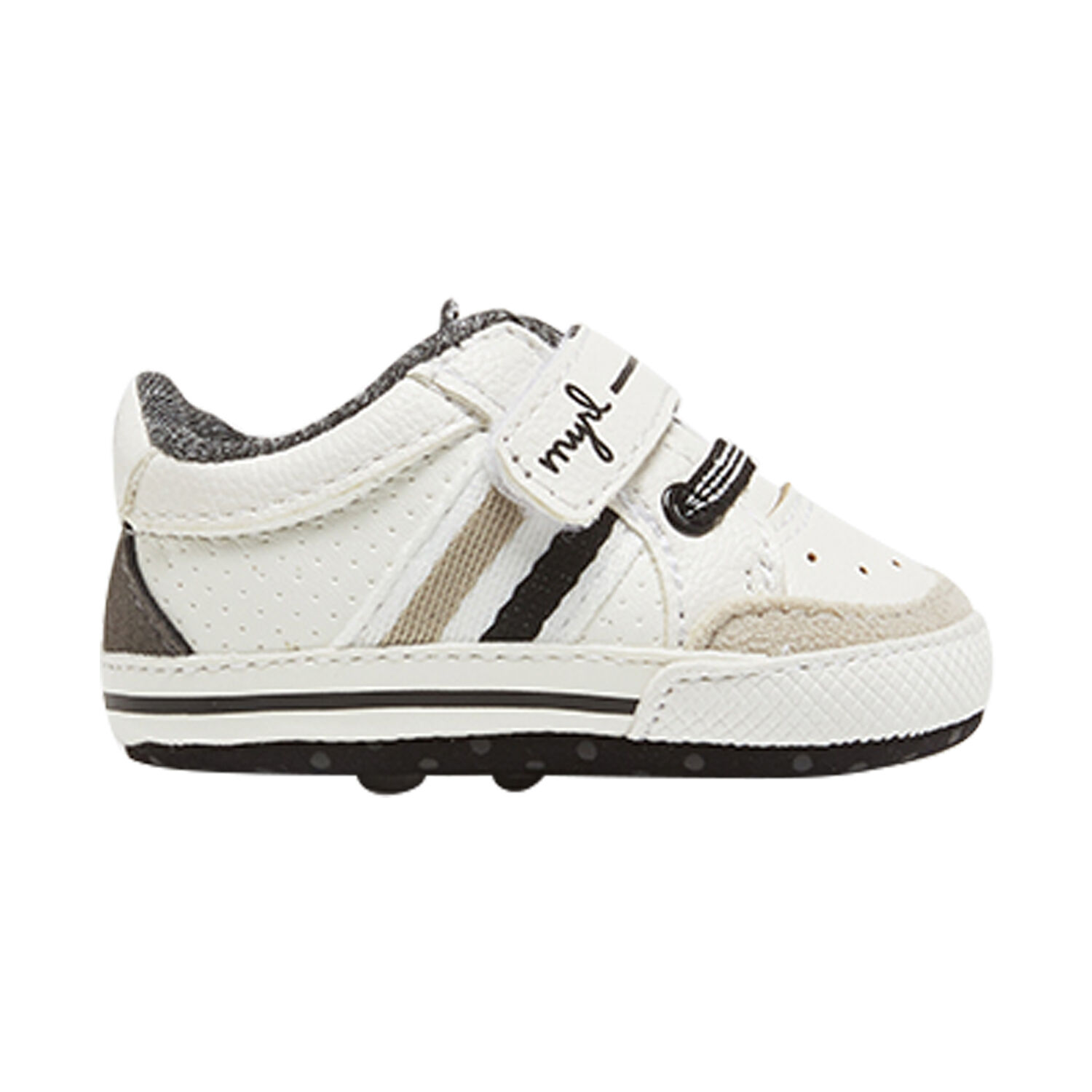 Baby Boys White & Navy TrainersÃ‚Â , 1, hi-res image number null