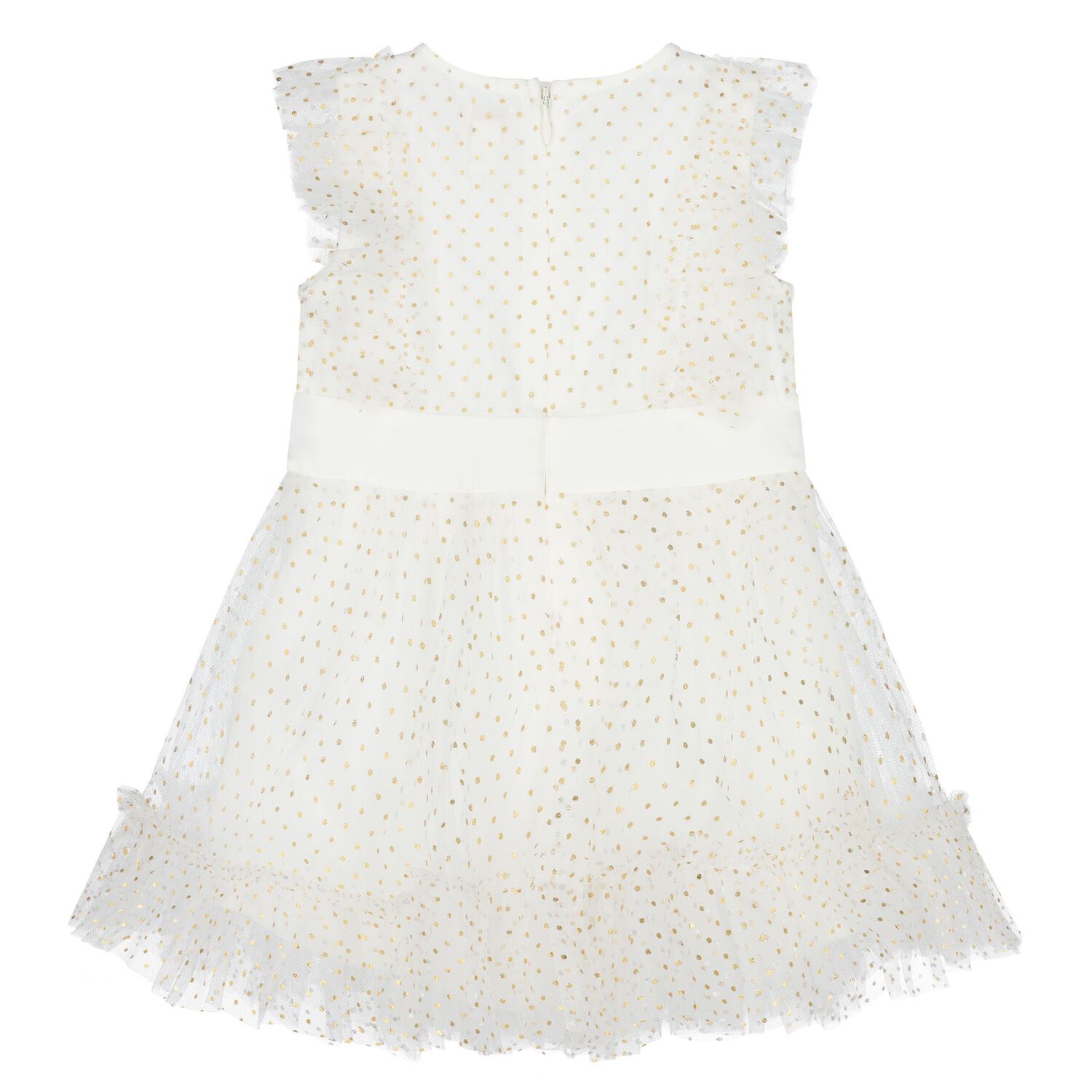 Younger Girls Ivory Tulle Dress Set, 1, hi-res