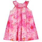 Girls Pink Floral Dress, 1, hi-res