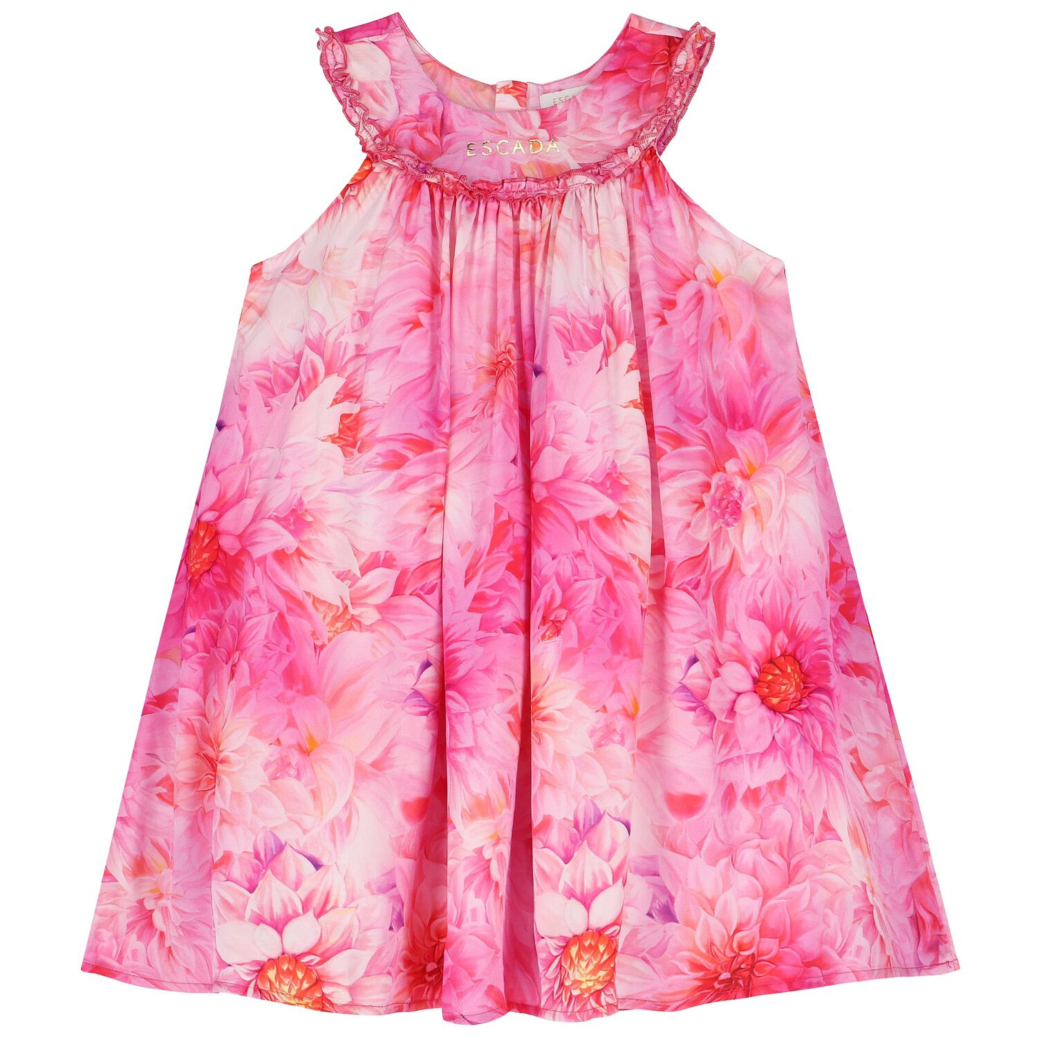 Girls Pink Floral Dress, 1, hi-res