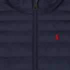 Girls Navy Logo Puffer Jacket, 1, hi-res