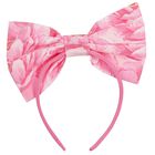 Girls Pink Floral Headband, 1, hi-res