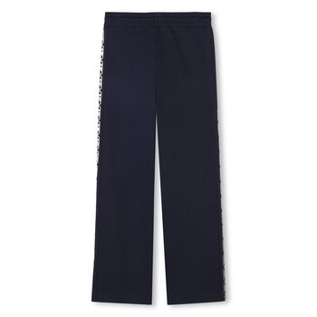 Girls Navy Blue Logo Joggers