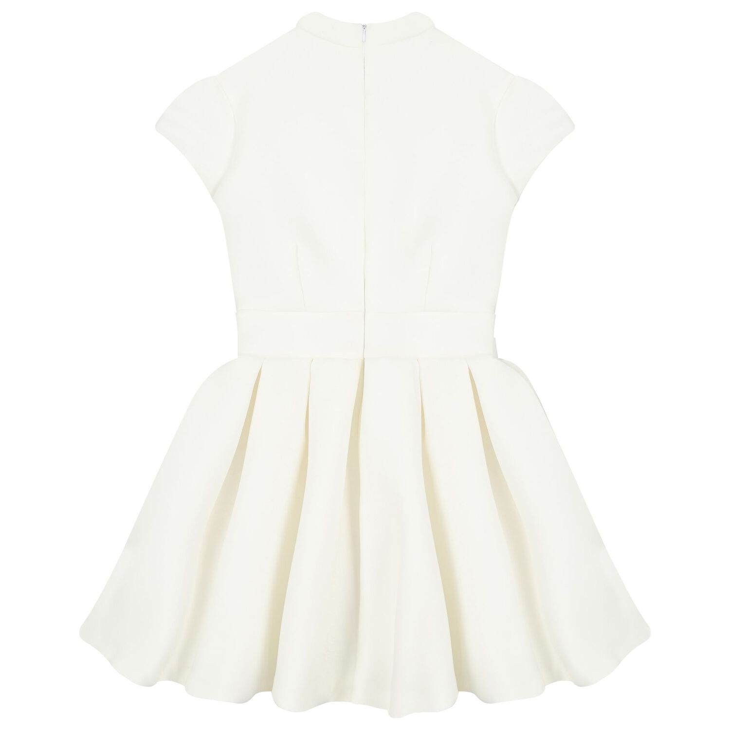 Girls White Bow Dress, 1, hi-res