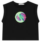 Girls Black Logo T-Shirt, 1, hi-res