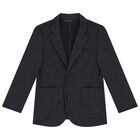 Boys Navy Blue Blazer, 1, hi-res