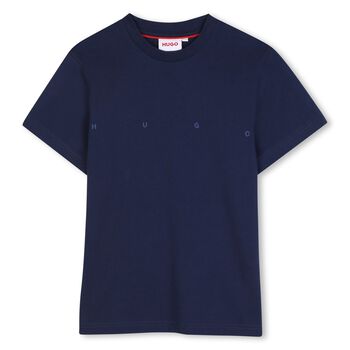 Boys Navy Blue Logo T-Shirt
