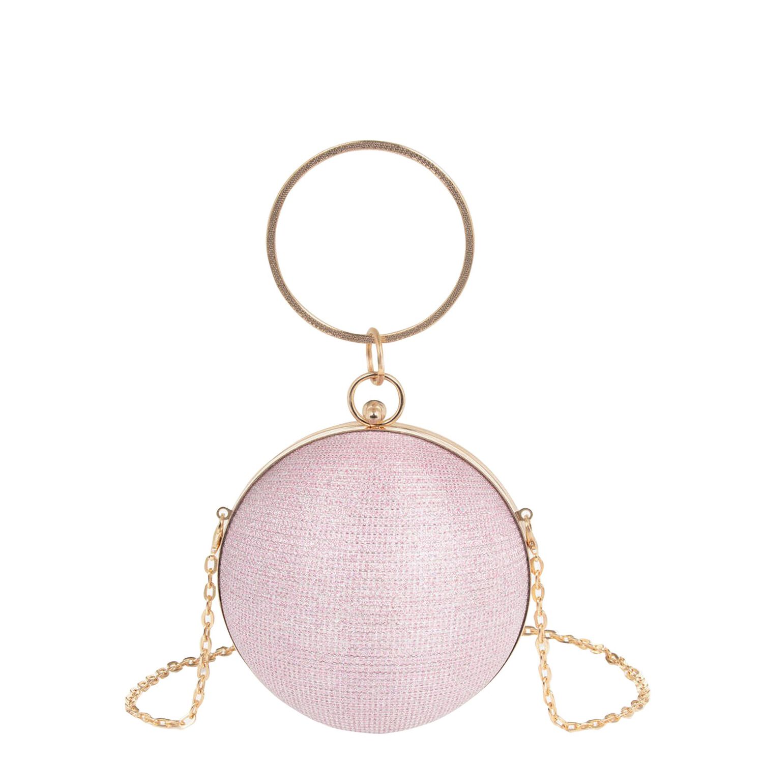 Girls Pink & Gold Ball Bag, 1, hi-res