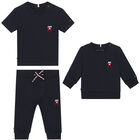 Baby Boys Navy Logo 3-Piece Tracksuit, 1, hi-res