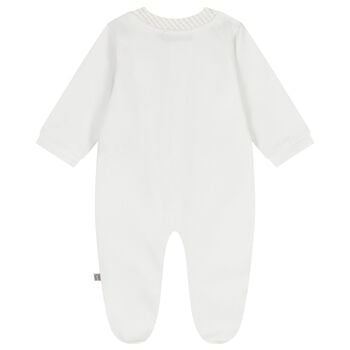 Baby Boys Navy Blue Logo Babygrow