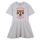Girls Grey Tiger Logo Dress, 1, hi-res