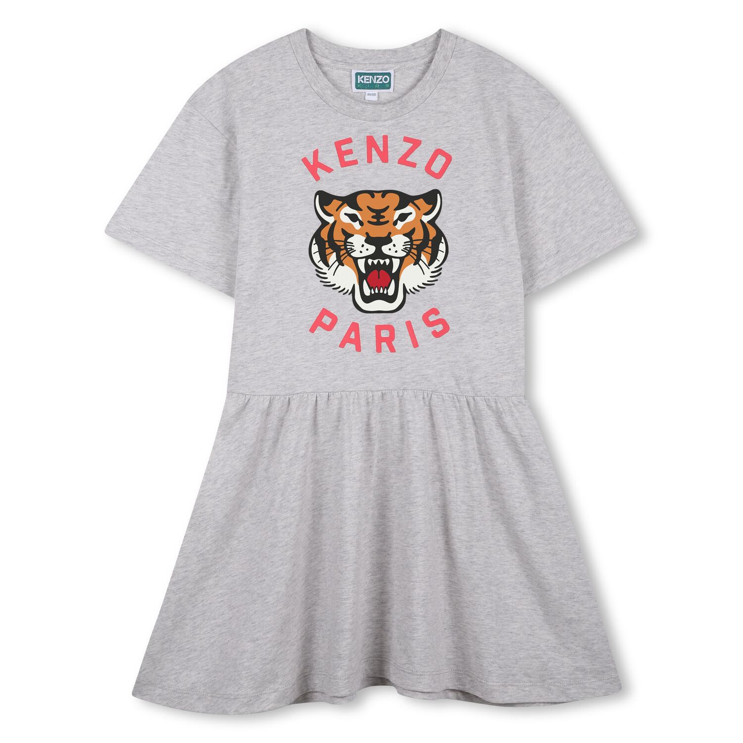 Girls Grey Tiger Logo Dress, 1, hi-res