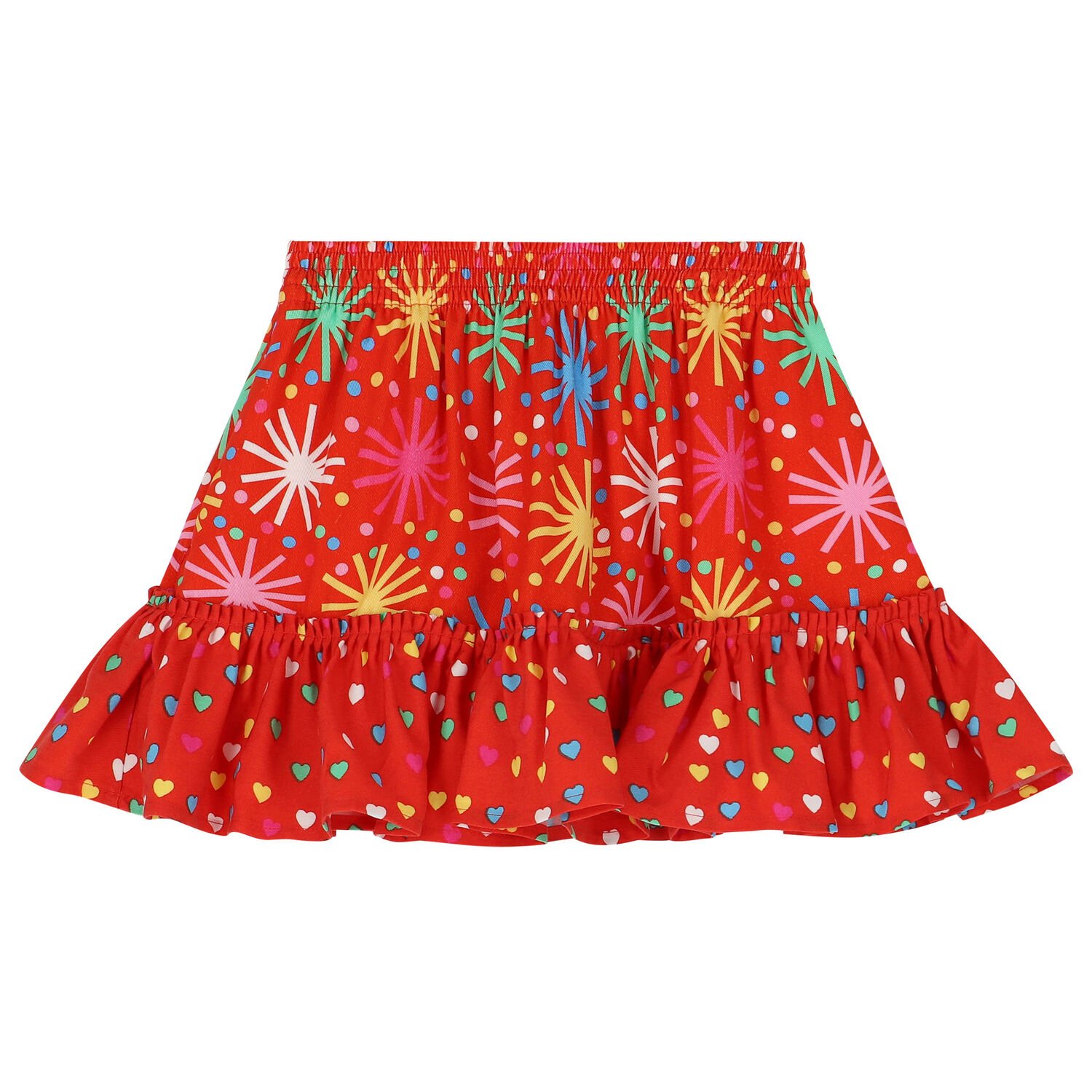 Girls Red Flared Skirt, 1, hi-res