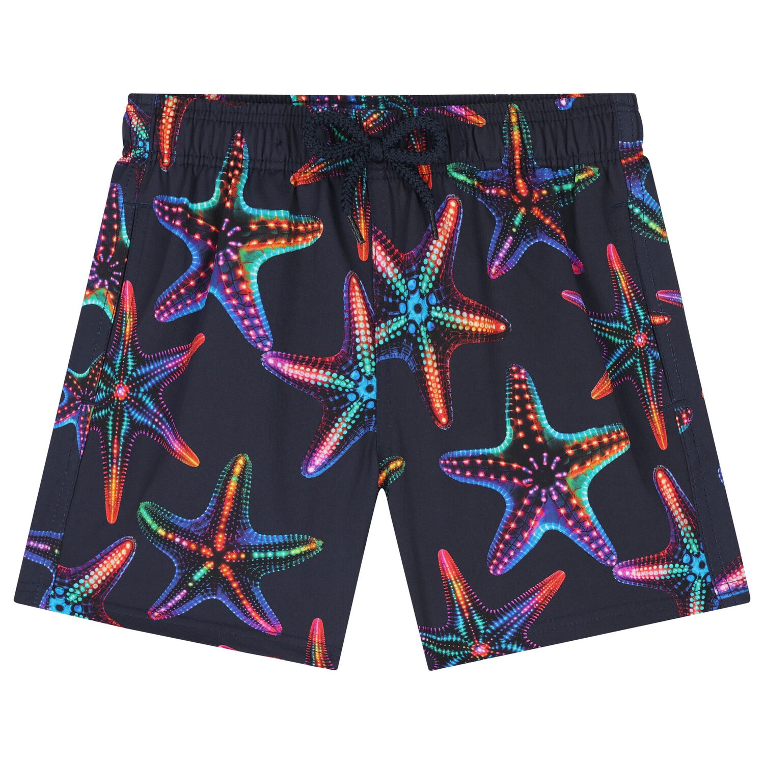 Boys Navy Blue Starfish Swim Shorts, 1, hi-res image number null
